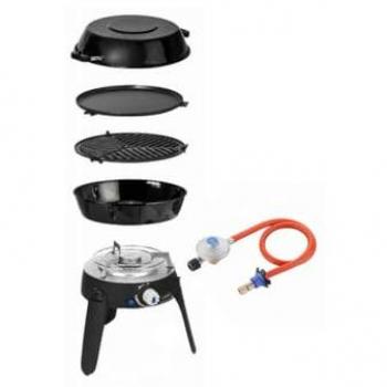 Kit grill gaz CADAC, modèle camping, pieds mobiles et détendeur noir