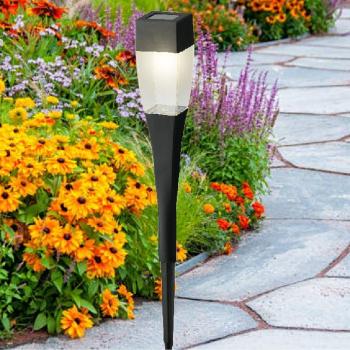 Lumineo Warmweiß-LED Außenbeleuchtung 27,5 cm – Solar‑Kunststoff schwarz