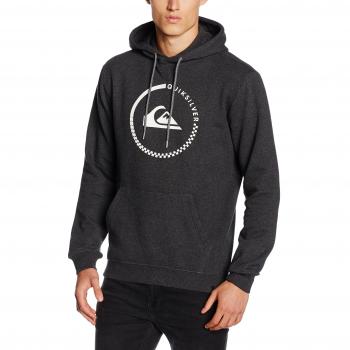 Quiksilver Herren Kapuzenpullover Fleece Top Big Logo, Grau (Dark Grey Heather Ktfh), Large