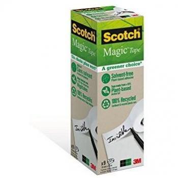 SCOTCH CINTA ADHESIVA INVISIBLE ECO MAGIC 900 PACK 9 ROLLOS 19X33 900-1933-9