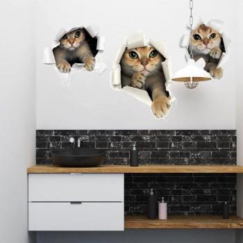 Peluche 3D Gato – Pegatina de Pared