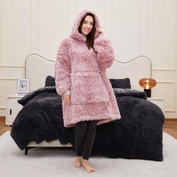 GROUNDLEVEL Luxury Shaggy Faux Fur Hoodie
