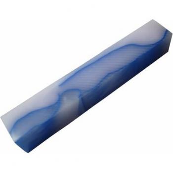 White Acrylic Pen Blank with Blue Stripe RZ-LB27A-BL
