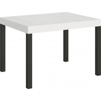 Mesa Ampliable Everyday 70x110/194cm en blanco con estructura de fresno-anthracita
