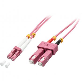 Cable de Fibra Óptica LINDY OM4 LC/SC 50/125µm 2m Rosa