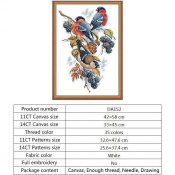 DIY Bird and Blackberry Needlework Kit