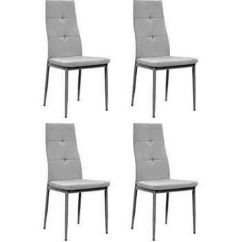 VidaXL Set of 4 Dining Chairs in White Faux Leather