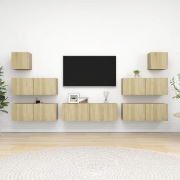 Ensemble de meubles TV 7 pièces chêne Sonoma en bois d'ingénierie