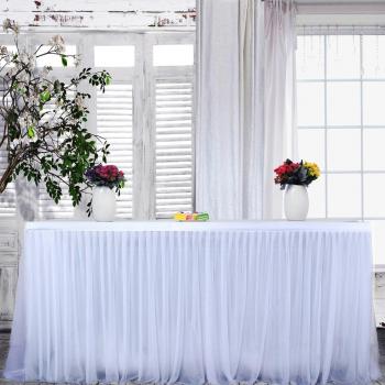 Birthday Tulle Table Skirt for Wedding and Baby Shower