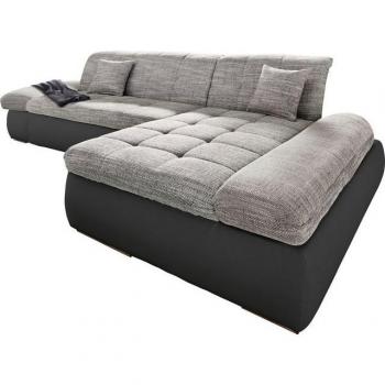 DOMO Moric Ecksofa mit Bettfunktion und verstellbaren Armteilen