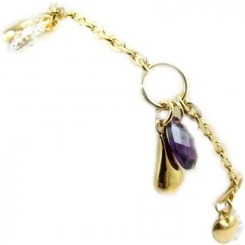 Bracciale Oro Placcato Lily G2764 Linda Viola e Bianco
