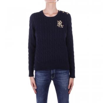 Maglia Donna RALPH LAUREN Blu Scuro Girocollo Lungo Taglia L