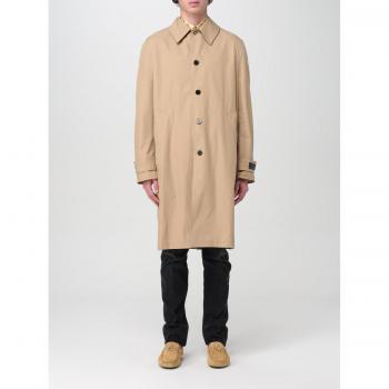 Versace Men's Beige Single-Breasted Cotton Coat – Size M