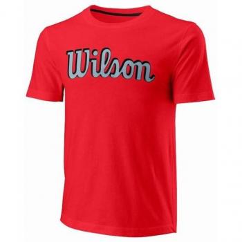 Coton Wilson Script Slim Fit T‑shirt Rouge pour Hommes