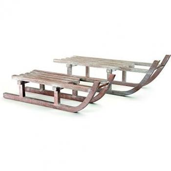 LEGLER Slitte da decorazione in legno, tono beige, 60×19×18 cm