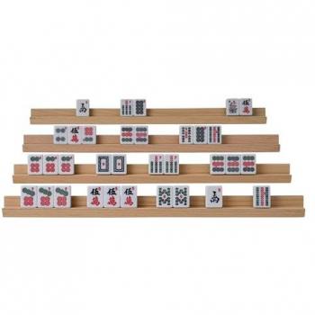 4er Set Holzspielsteinhalter für Domino und Mah Jongg