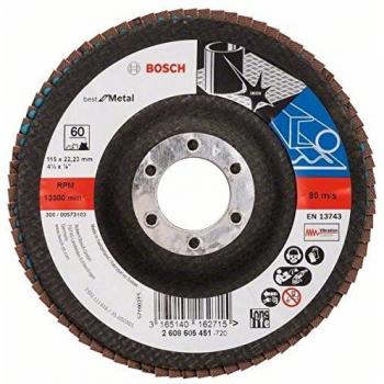 Bosch Zirconium Abrasive Flap Disc 115mm 60g