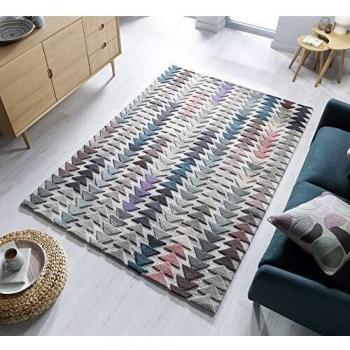 Tapis géométrique en laine 160 x 230 cm