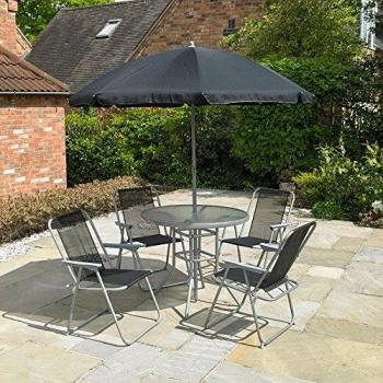 Garden Patio Furniture Set 4 Seater Dining Set with Glass Table And Chairs