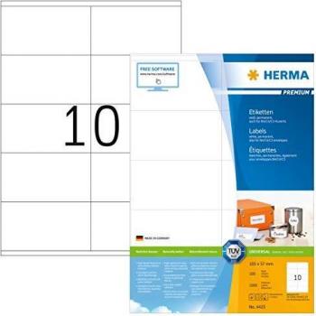 Etichette Herma PREMIUM A4 105x57 mm 100 Fogli
