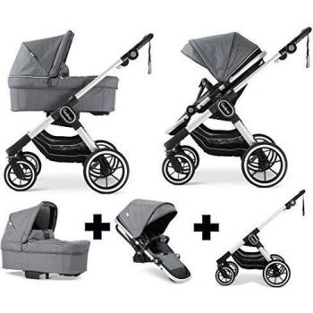 Emmaljunga NXT90 Travel System (Silver/Lounge Grey)