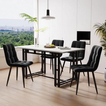 Set Tavolo e Sedie Nero 120x70 – Design Moderno