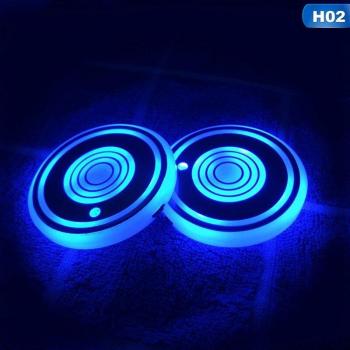 2Pcs LED Light-Up Car Coasters