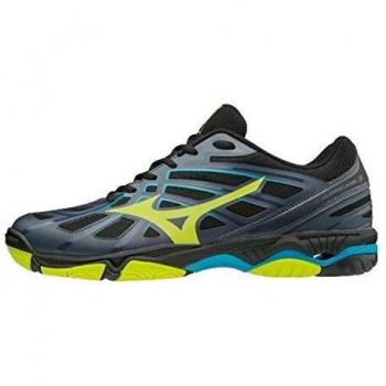 Mizuno Herren Wave Hurricane 3 Sneakers, Blau/Gelb/Hawaiianisch, 43 EU