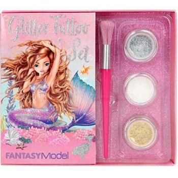 Glitzernde Depesche 10442: Bunte Meerjungfrau Fantasy Tattoo