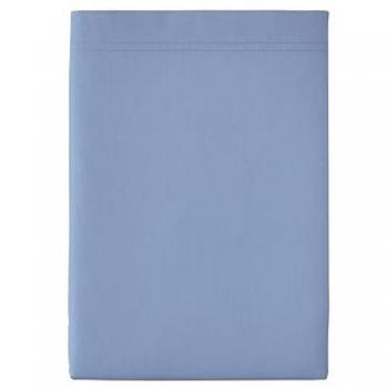 Drap Plat Unis Percale Bleu Olympe Made in France PREMIÈRE