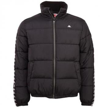 Kappa Herren Steppjacke mit Jacquard Logoband, Regular Fit, Schwarz, Größe XXL