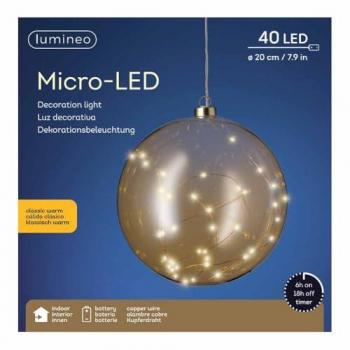 Luz Festiva Bola 21 cm – MicroLED en Cristal