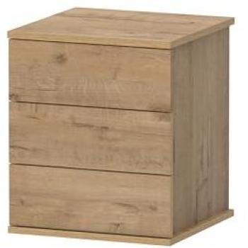 Mésida Dana 3 tiroirs, couleur or – Référence 14036‑ME