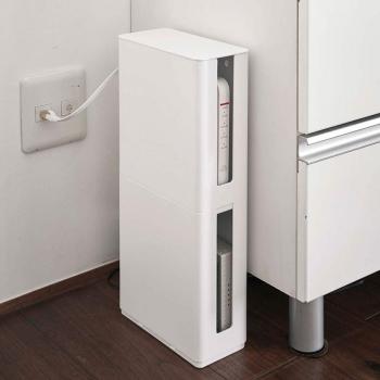Stackable Slim White Router Storage Case (Set 2) – Yamazaki 4913