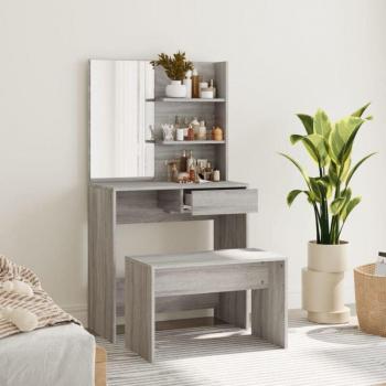 Ensemble de coiffeuse moderne Gris 74,5 x 40 x 141 cm