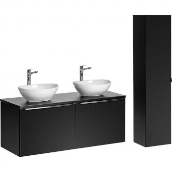 Kit meuble double vasque et colonne Éros noir