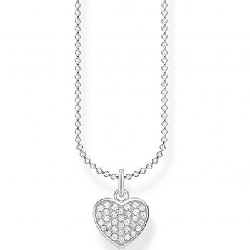 THOMAS SABO Silver Pavé Heart Necklace KE2046-051-14-L45V