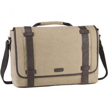 Targus City Fusion Beige Canvas Laptop Bag with Shoulder Strap