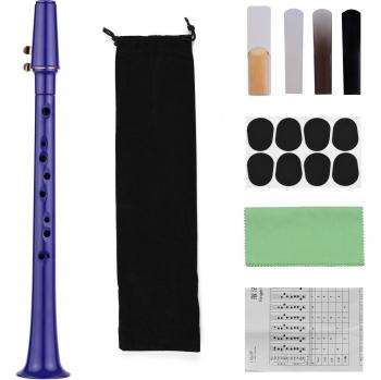 Portable Mini Alto Saxophone with Mouthpiece, Ligature, Reeds, Pads, Finger Charts, Cleaning Cloth, and Carrying Bag