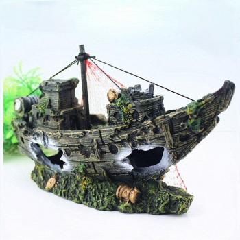 Decoración de Acuario Barco de Resina