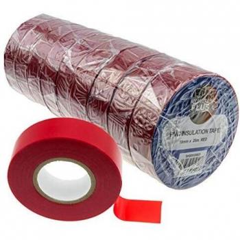 Red PVC Insulating Tape 19mm x 20m [10 Pack]