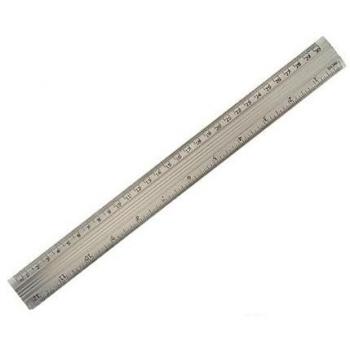 Set di righelli pincelli in alluminio argentato (0,5 × 35,5 × 4 cm) – 12 articoli