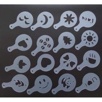 16-Piece Cupcake Template and Coffee Stencil Set