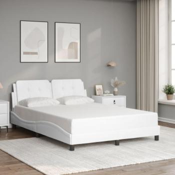 Vidaxl Bed Frame White 140x190 cm Faux Leather without Mattress
