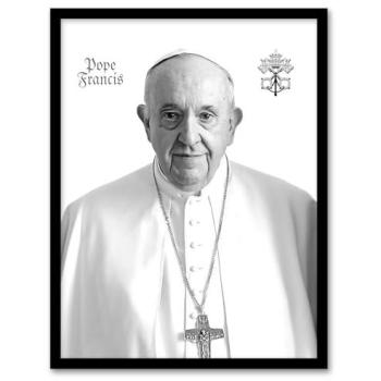 Artery8 Pope Francis Icon – Holy See Emblem, A4 (Monochrome)