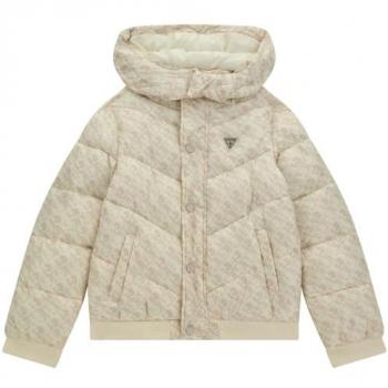 Guess Kids’ Beige Puffer with Hood & Padding