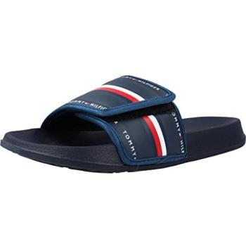 Ciabatta Tommy Hilfiger Max Velcro in blu marino per bambini