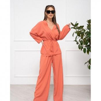 Luxe kimono set ISSA Plus S diepte hemelblauw