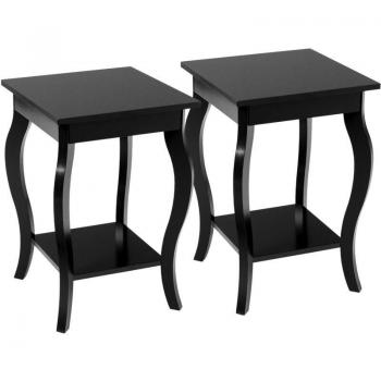 Tablettes murales 2 pièces – Canapé – Chevet noir 40x40x60 cm – Patins antidérapants