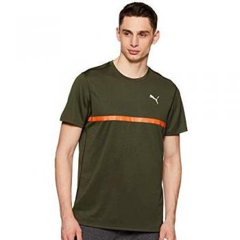 PUMA Männer-Graphic-Tee Ignite – Wald-Nacht in Schwarz